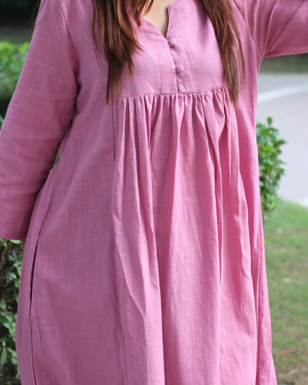 Elegant Light pink A-Line Kurta with Matching Pants – Cotton Comfort Wear