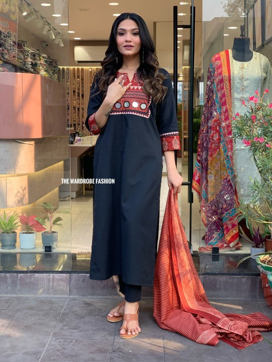 New Printed Kurta Pant Set Blue