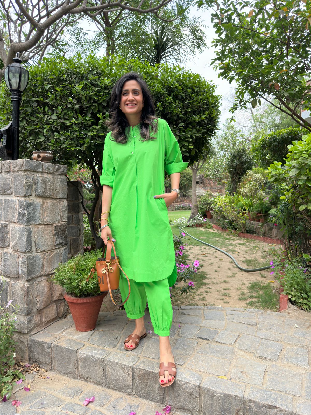 Neon Green  Cotton Coord Set