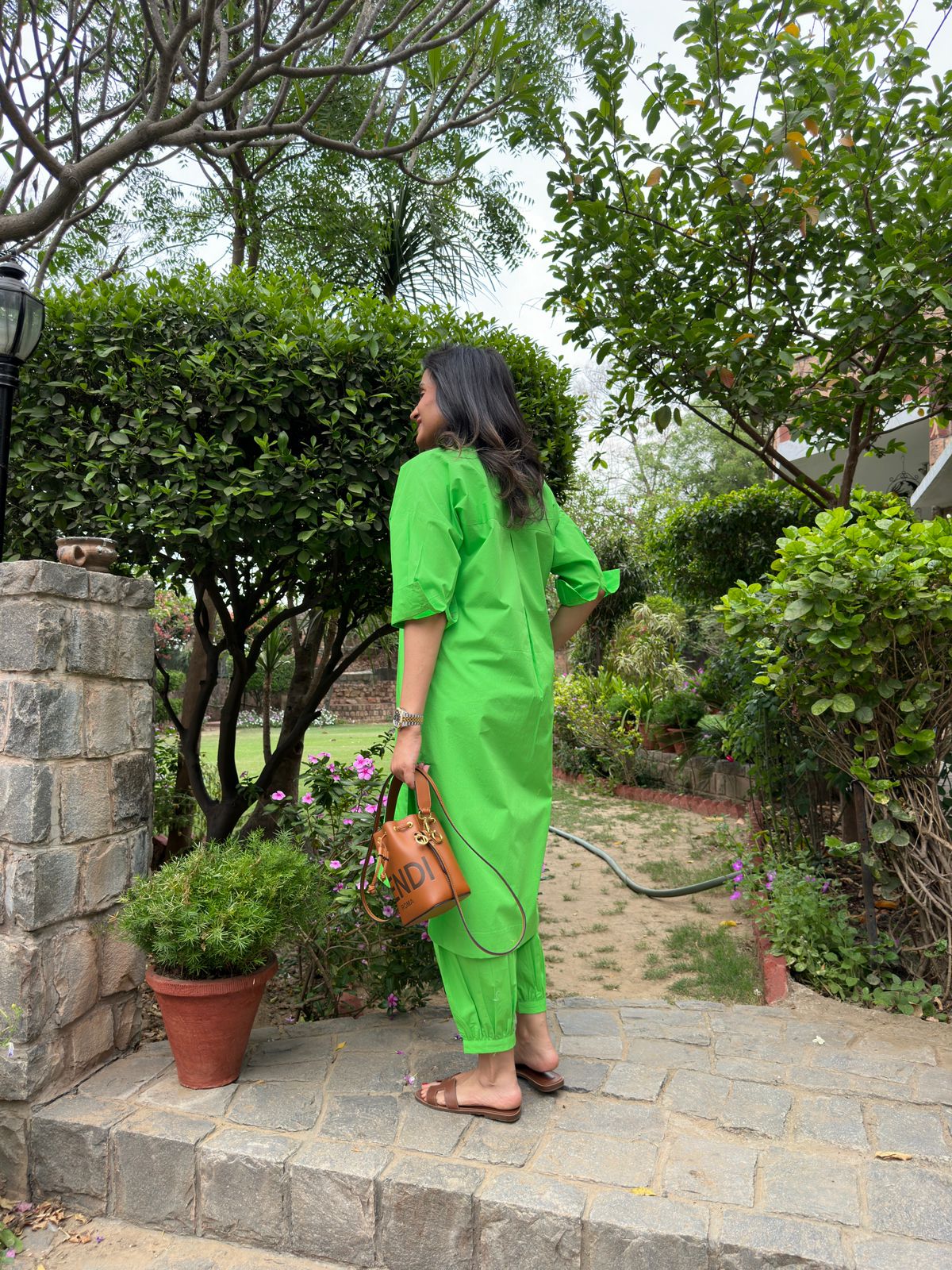 Neon Green  Cotton Coord Set