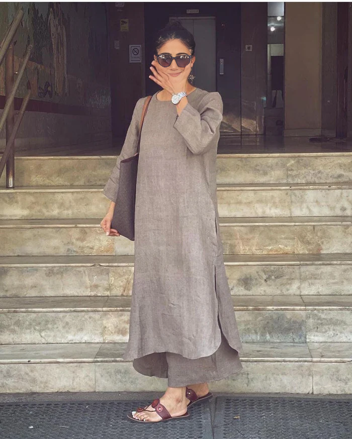 Women's Cotton Kurta pant sets - Gray