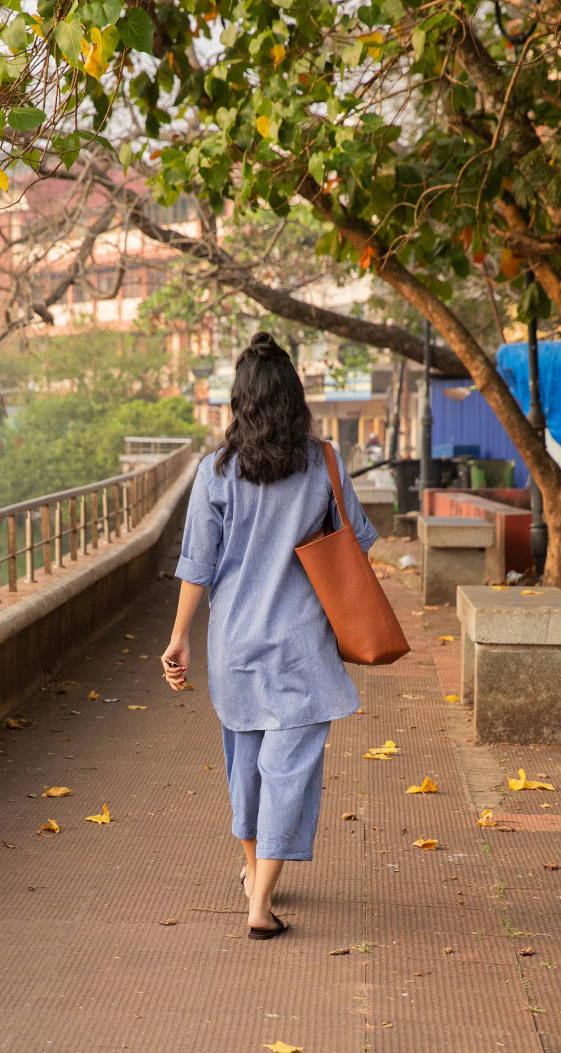 Sky BlueCasual Cotton Co-ord Set for Women