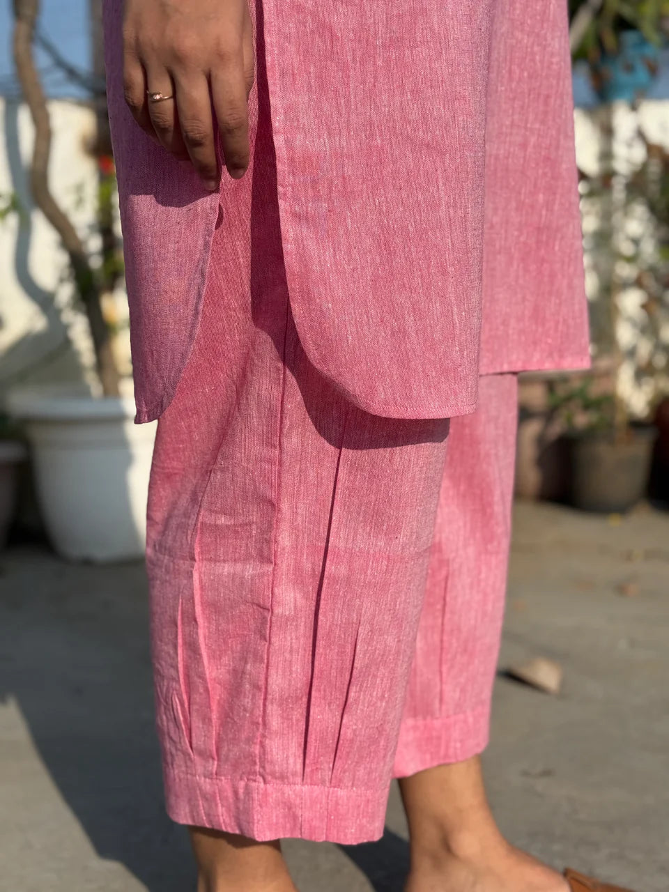 Pink Casual Cotton Co-ord Set for Women
