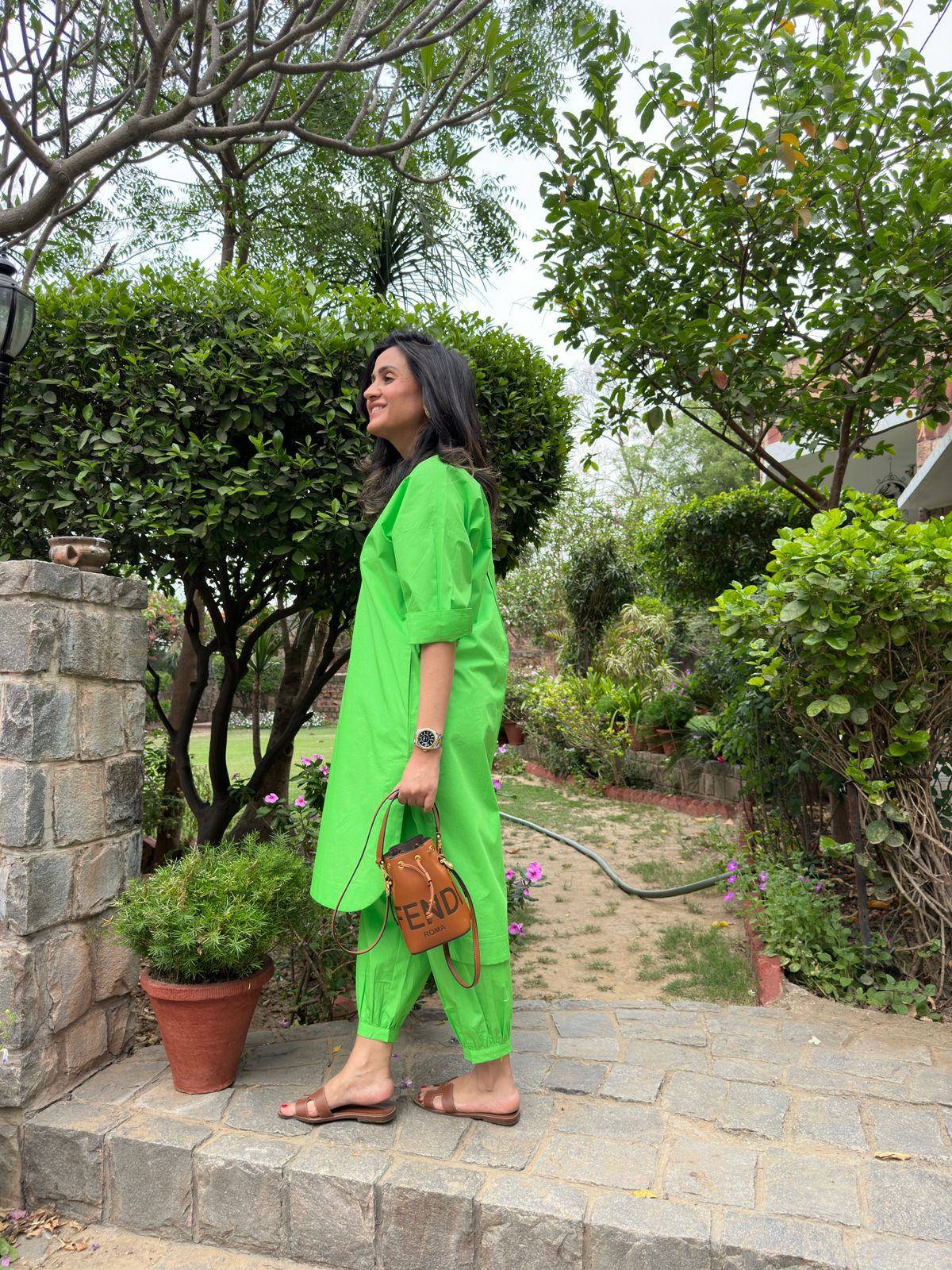 Neon Green  Cotton Coord Set