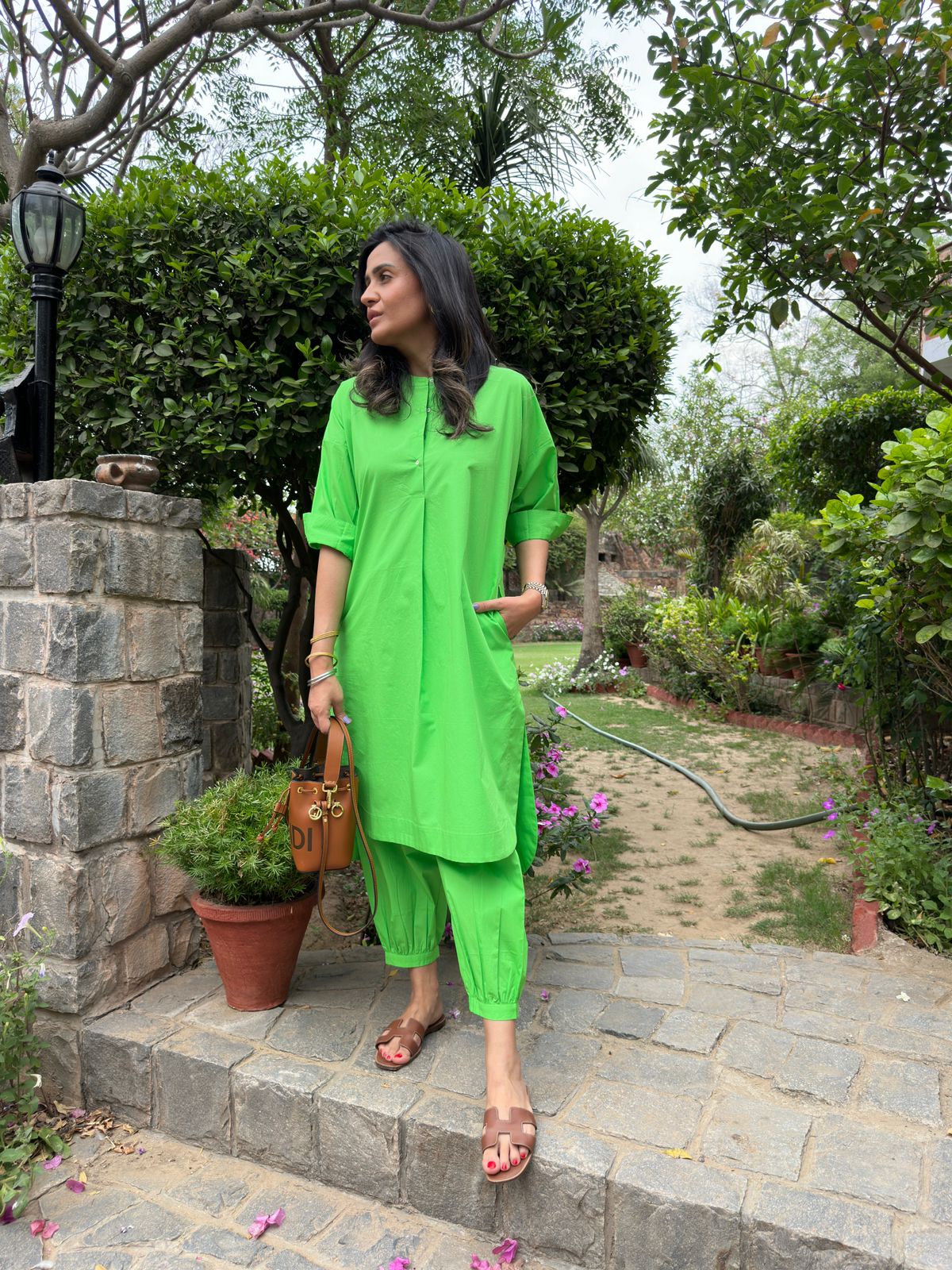 Neon Green  Cotton Coord Set