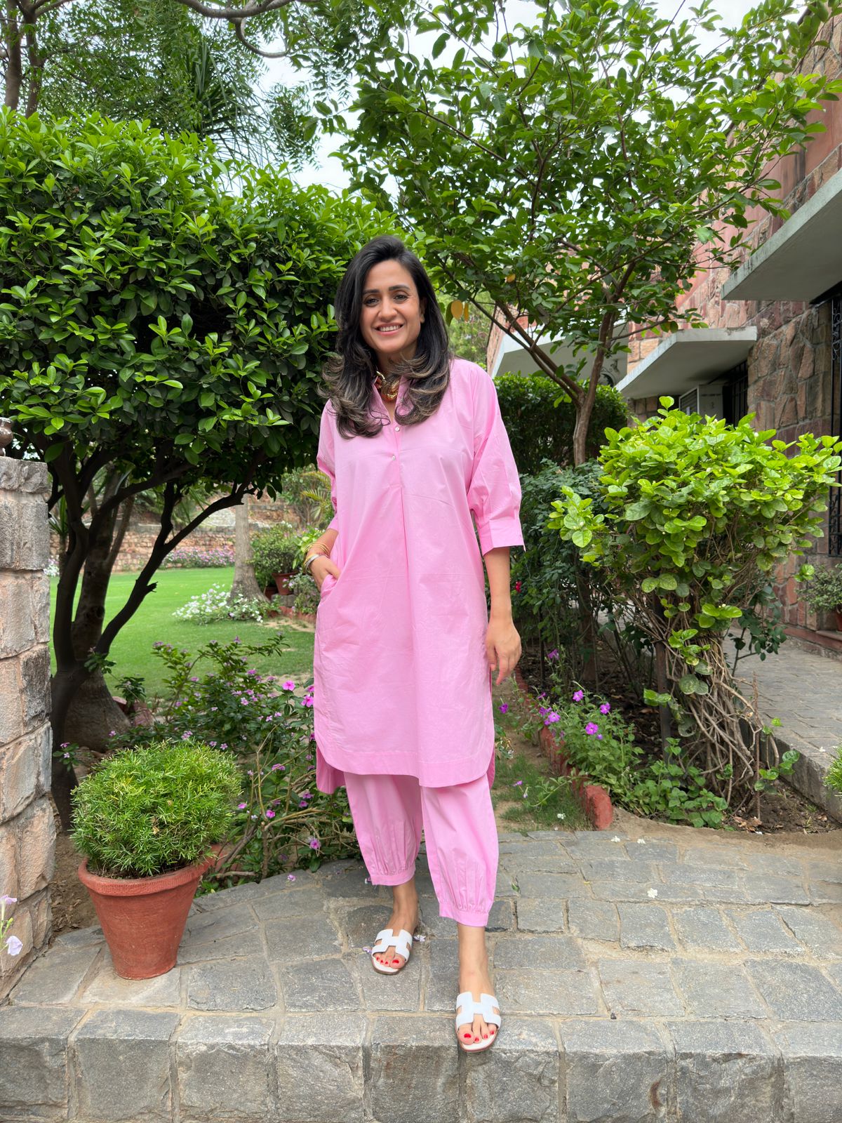 Light Pink Cotton Coord Set