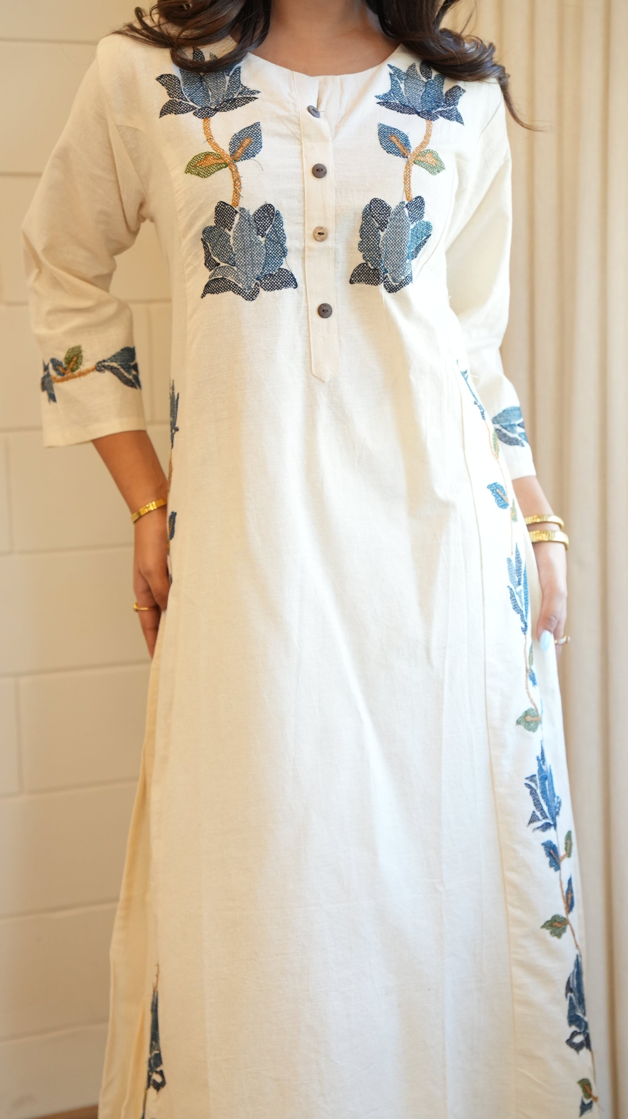 Off White Khadi Kurta Set