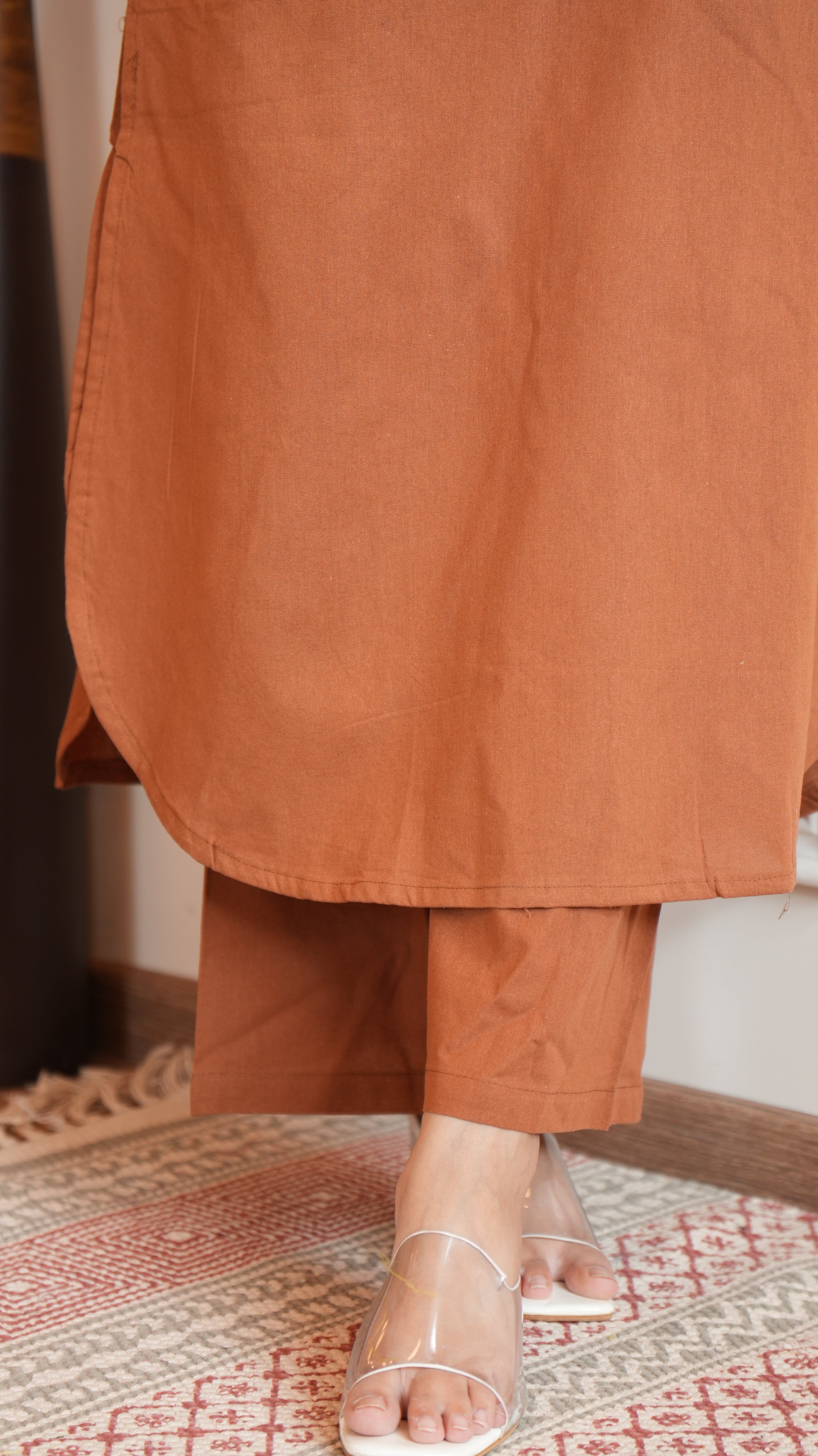 Women's Cotton Kurta pant sets - Brown