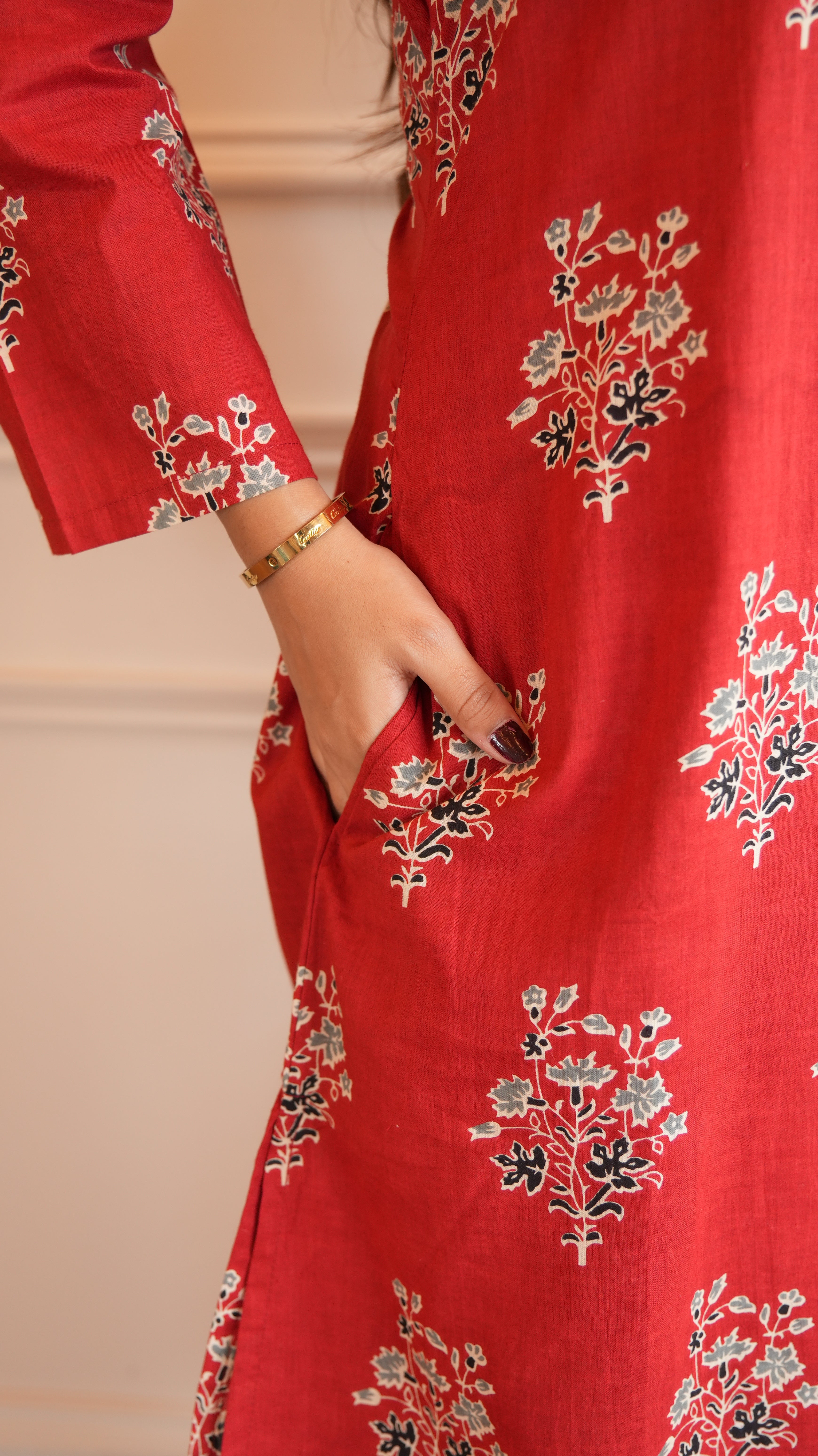 New Printed Kurta Pant Set Blue