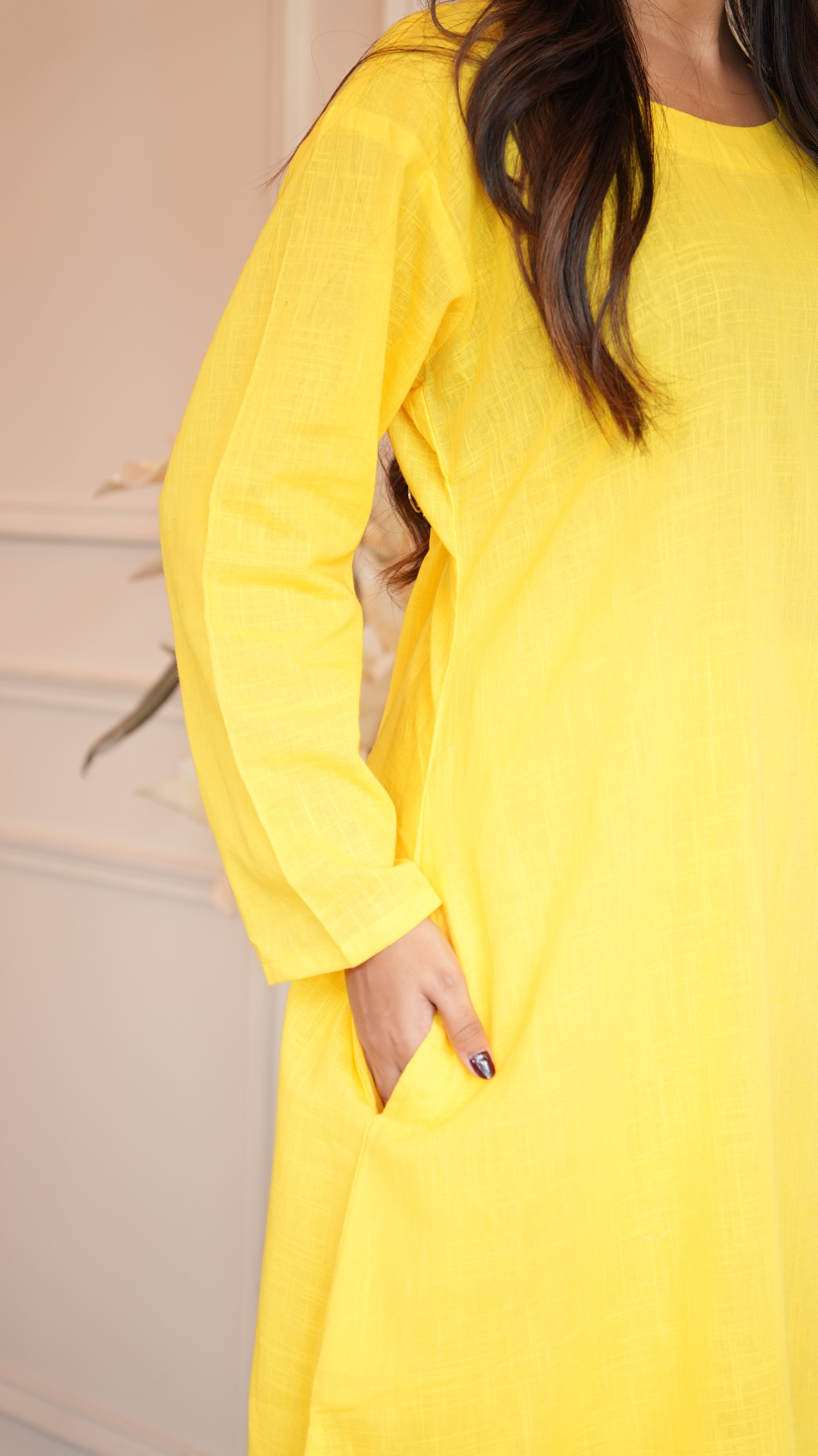 Women's Cotton Kurta pant sets - Yellow