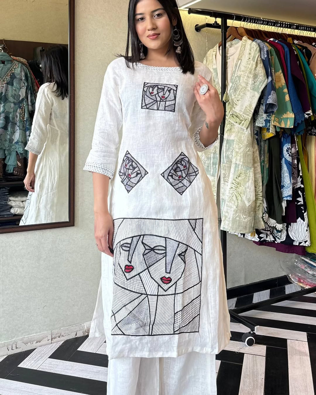 LATEST COTTON WITH EMBROIDERY WORK KURTI PLAZO