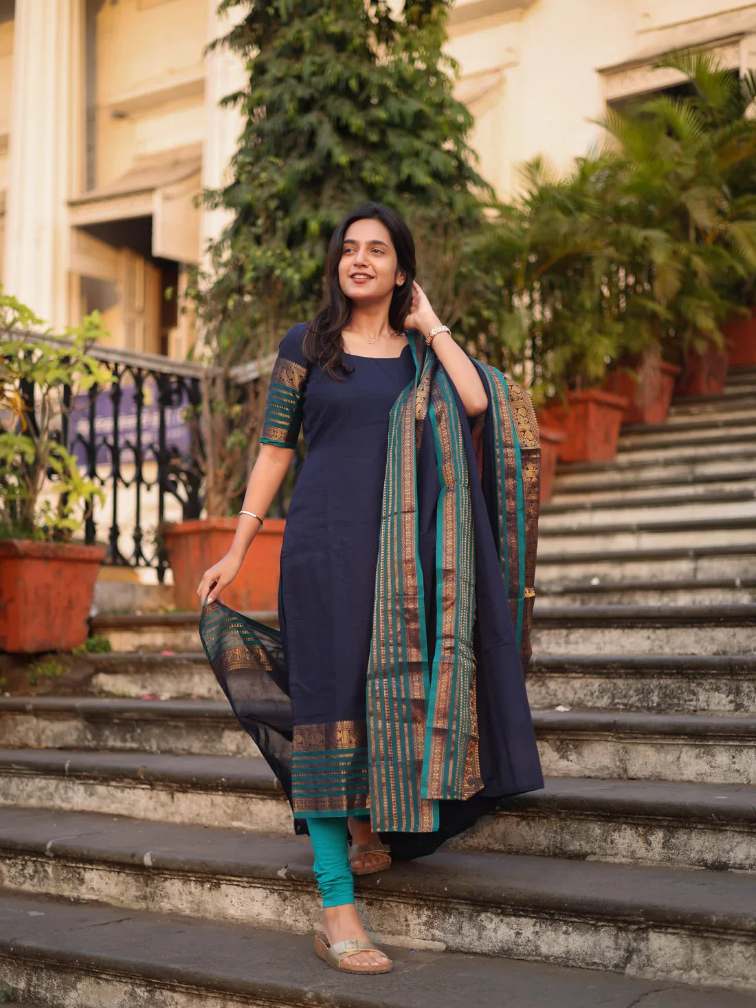 Midnight Charm South Cotton Suit Set