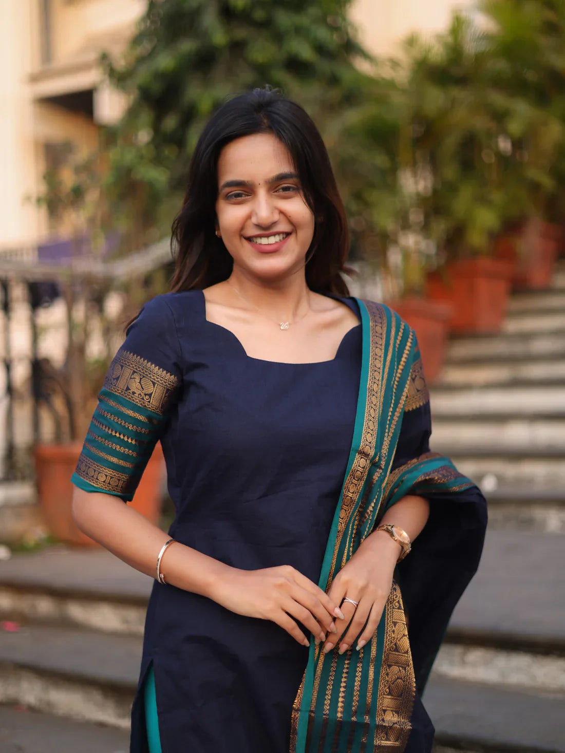 Midnight Charm South Cotton Suit Set