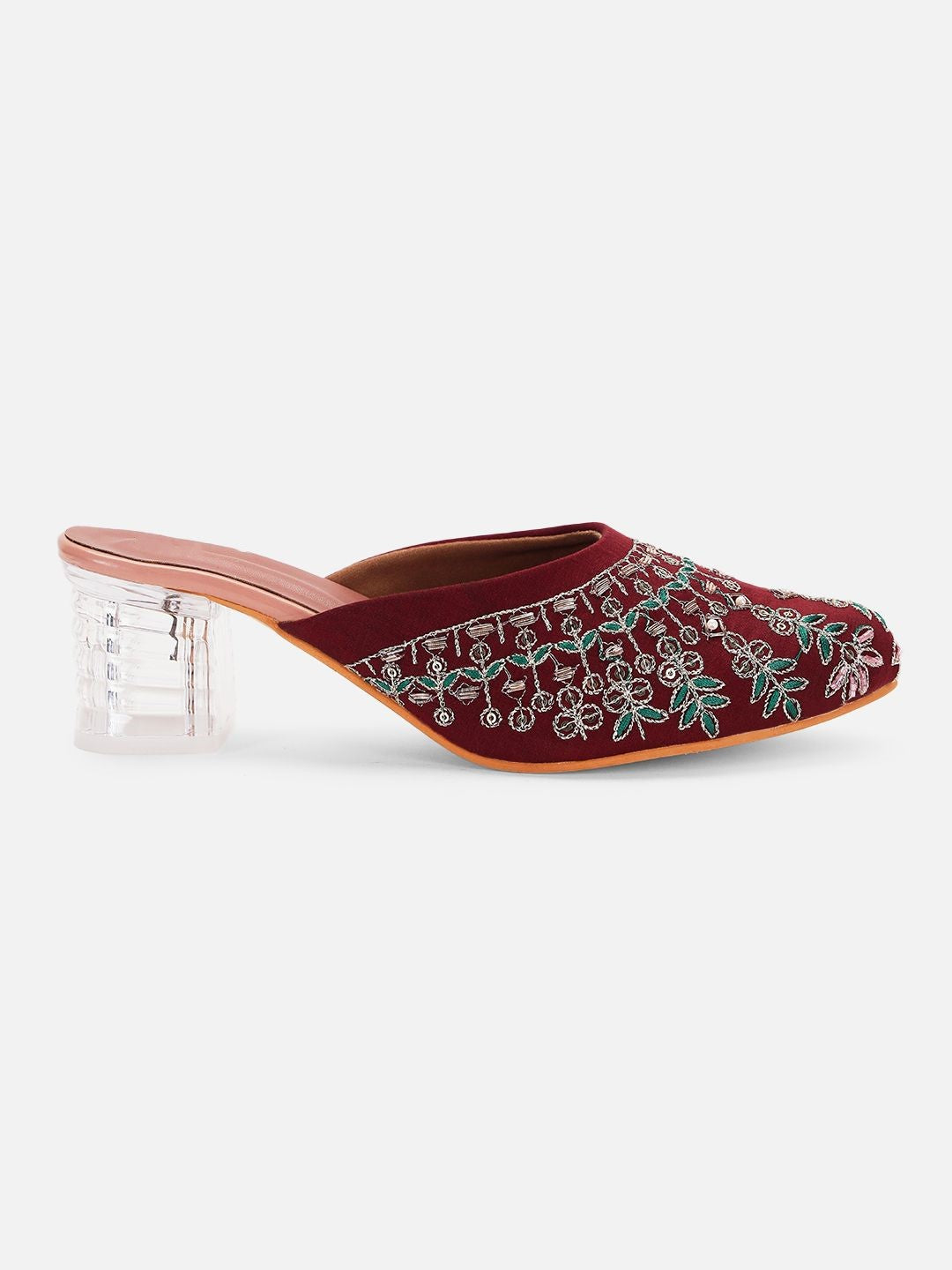 Women's White Embellished Rexine Block Heel Wedge Heels with PVC Sole - Stylish and Comfortable