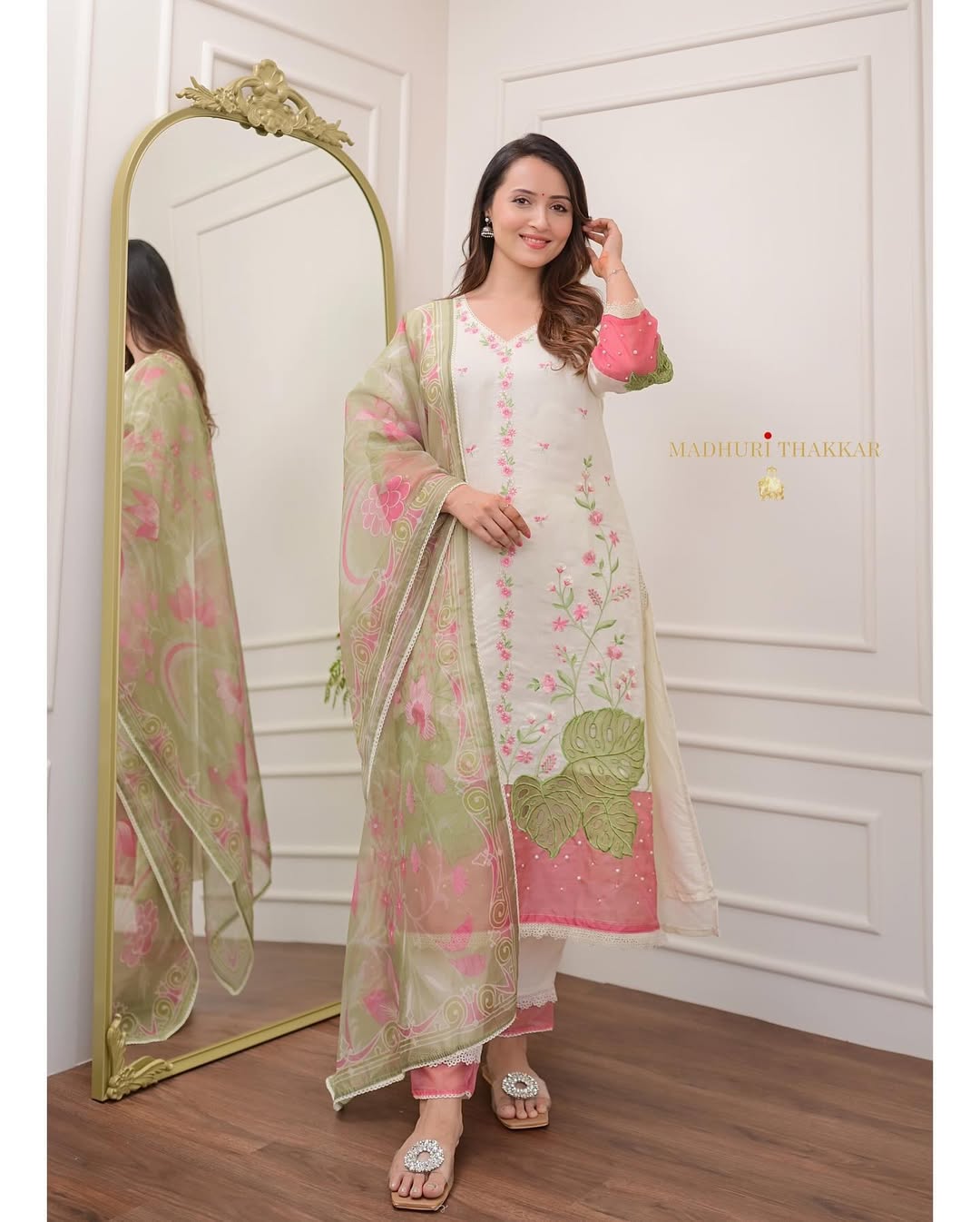 New Printed Kurta Pant Set Blue