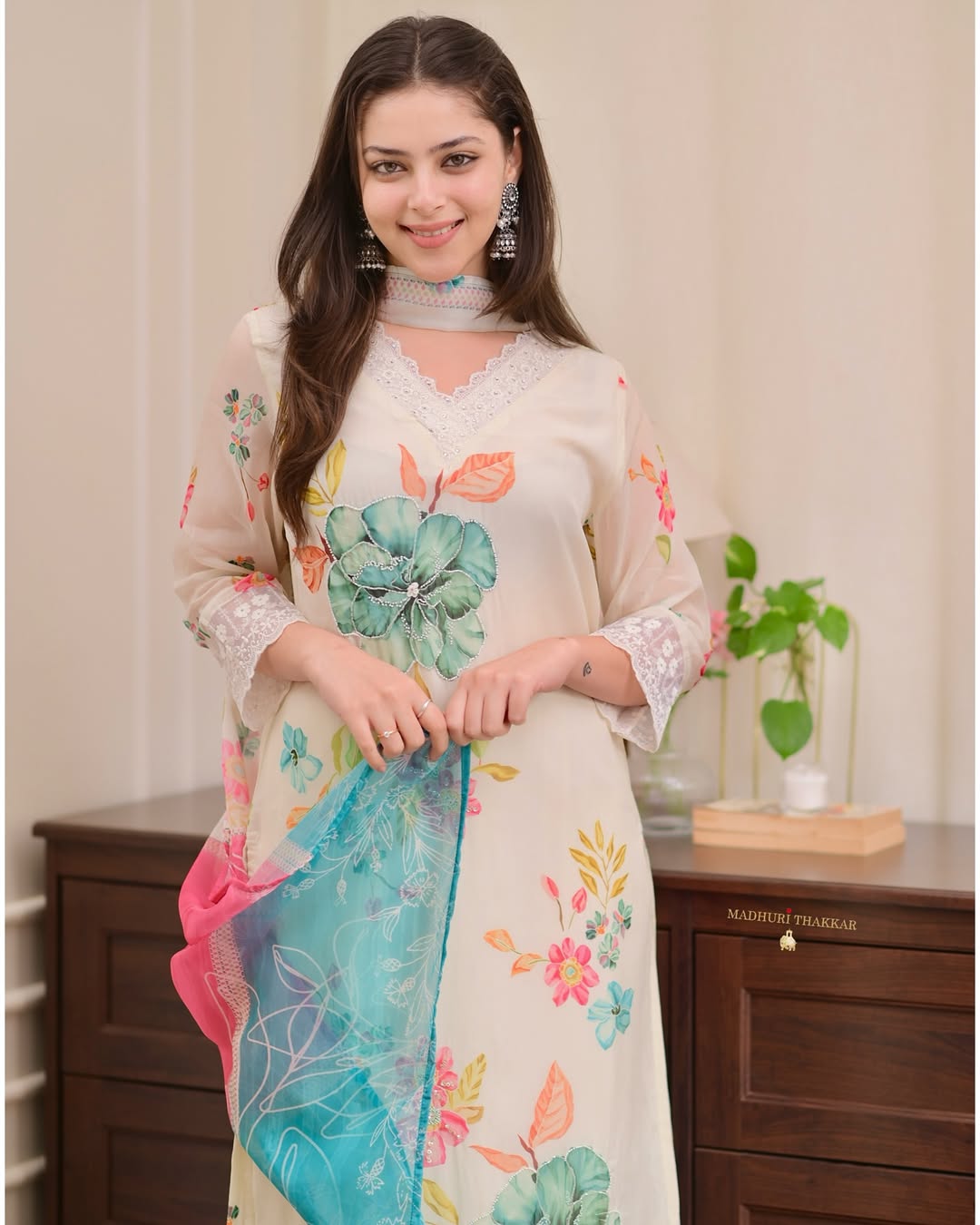 Blush Breeze Floral Kurta Set