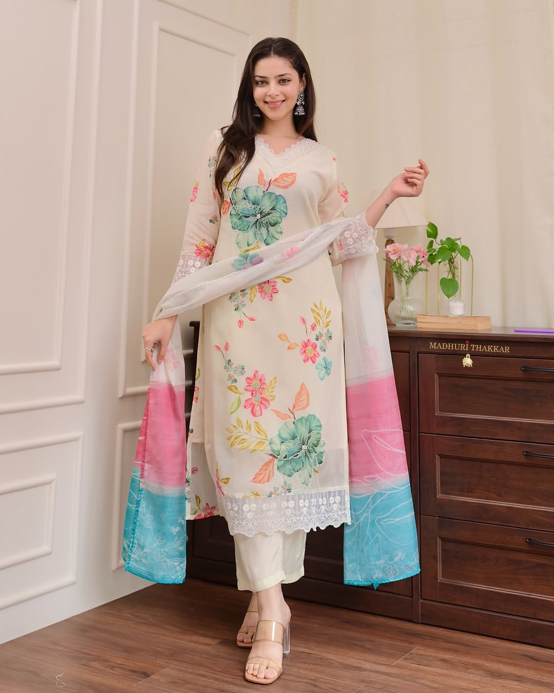 Blush Breeze Floral Kurta Set