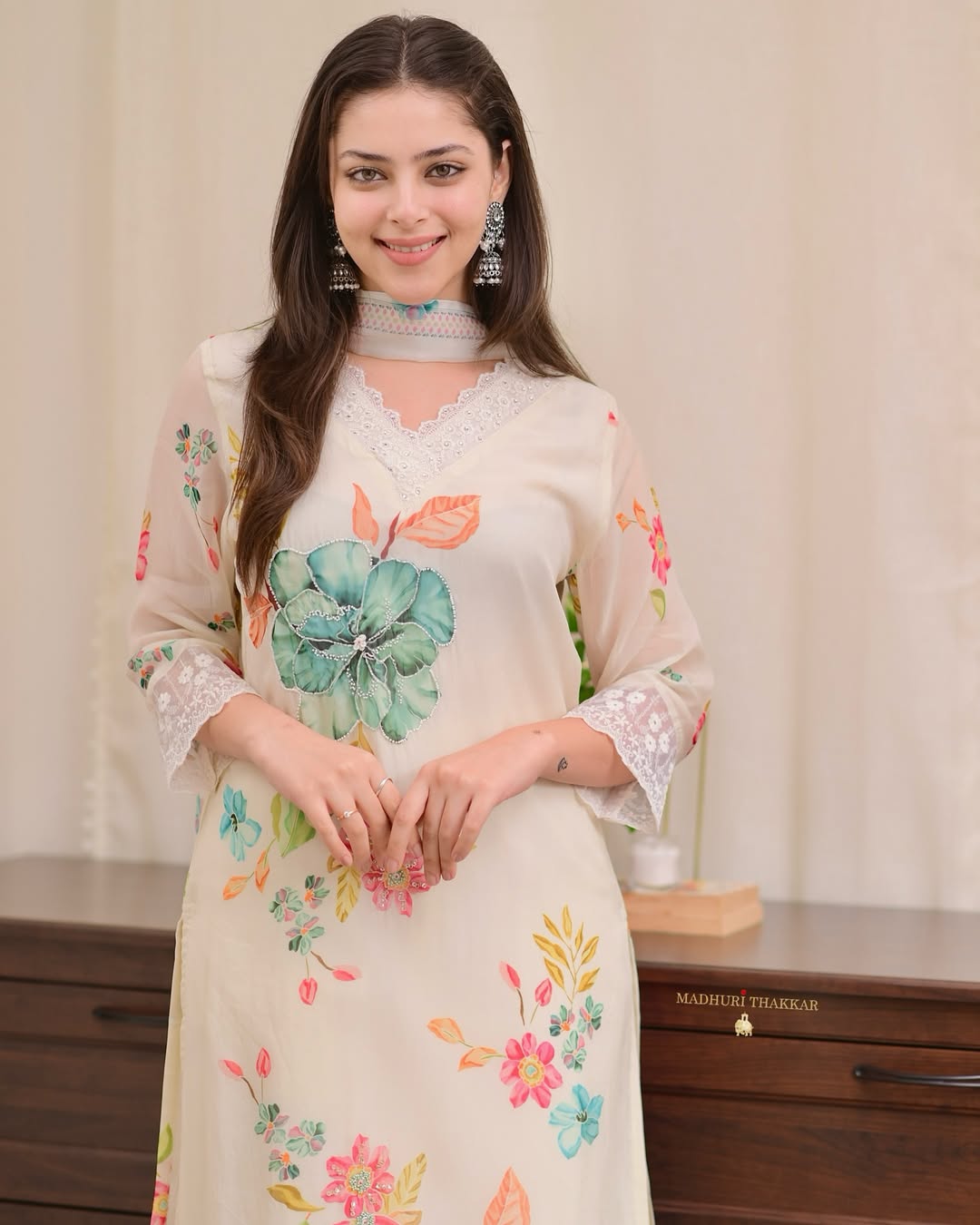 Blush Breeze Floral Kurta Set