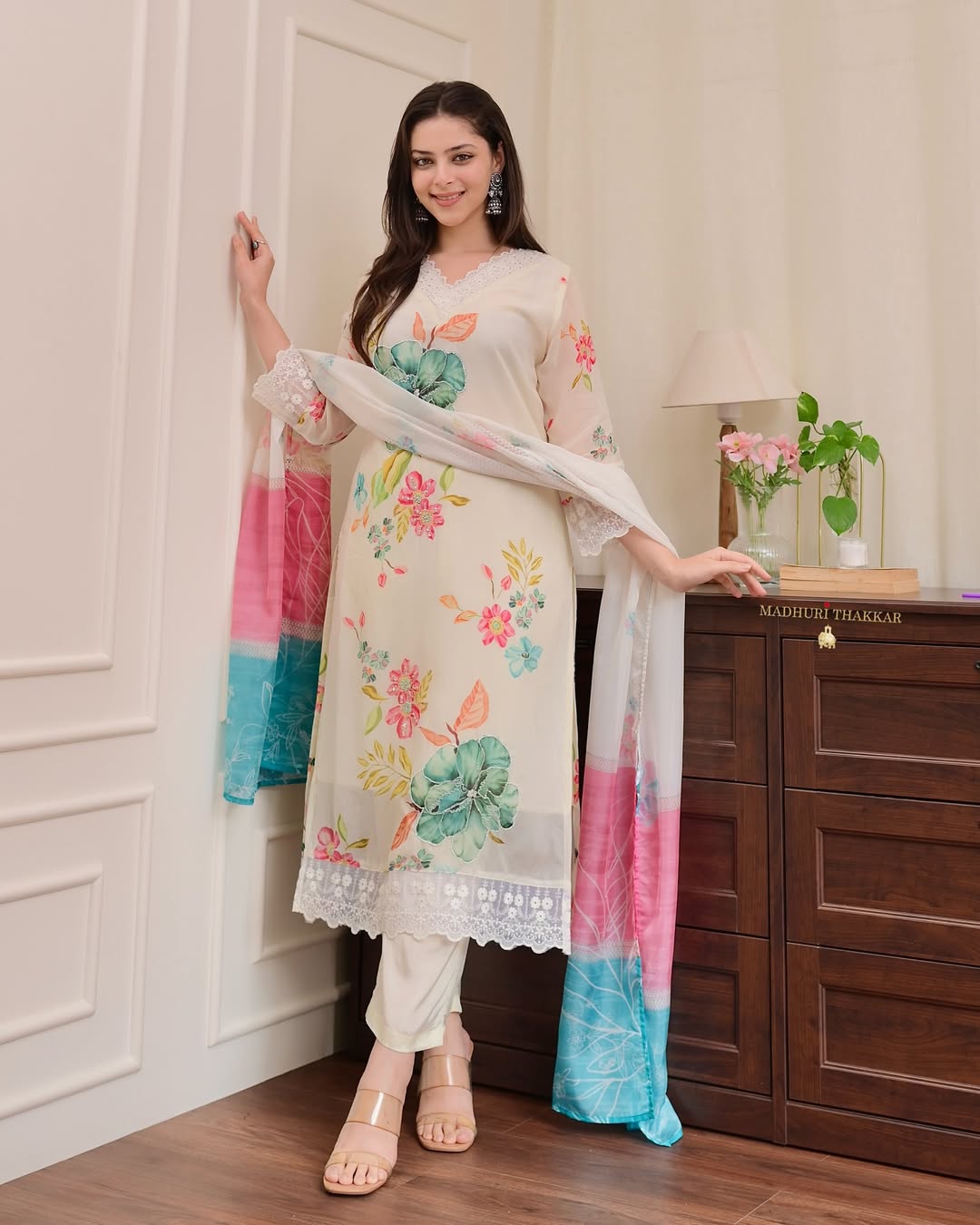Blush Breeze Floral Kurta Set