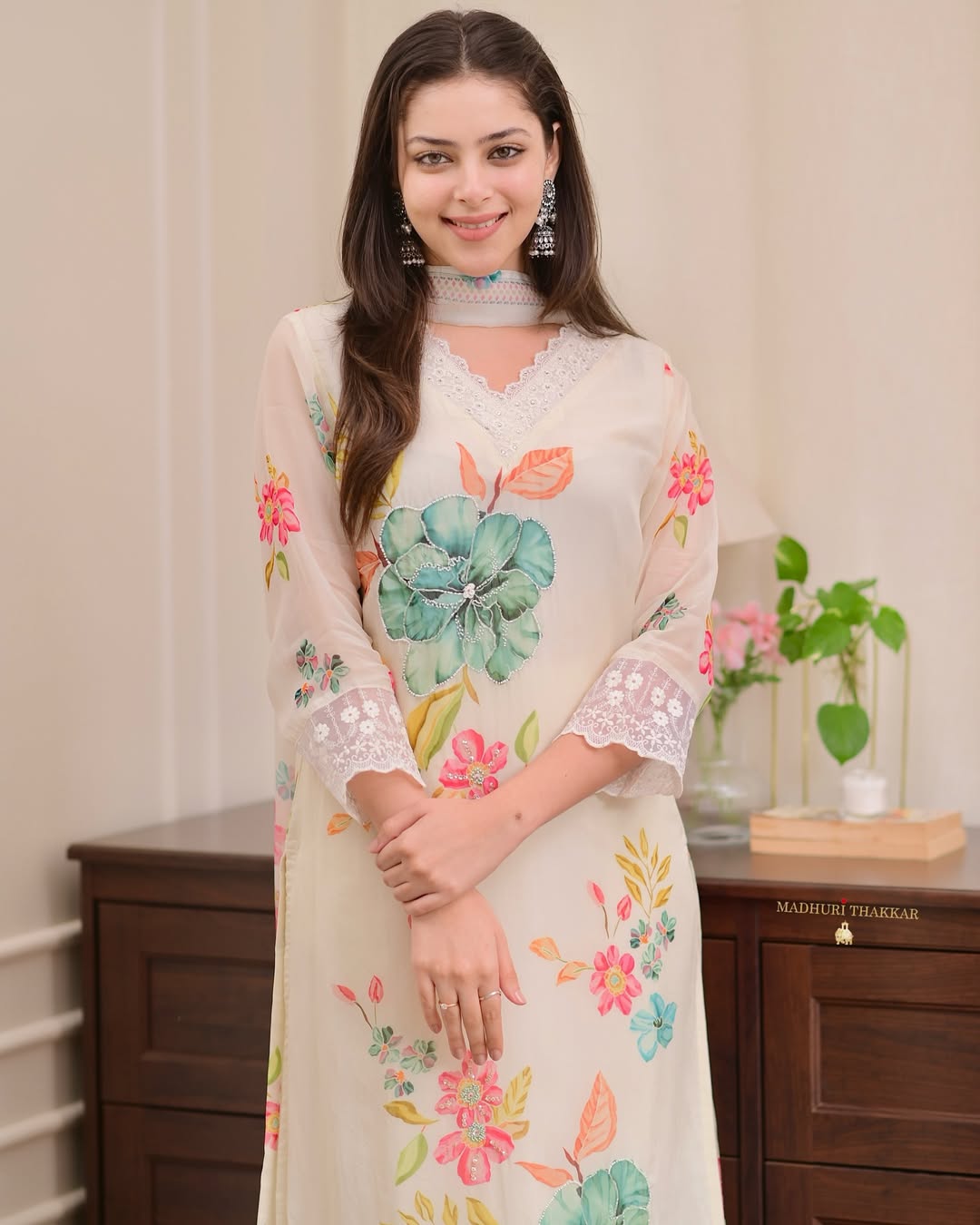 Blush Breeze Floral Kurta Set
