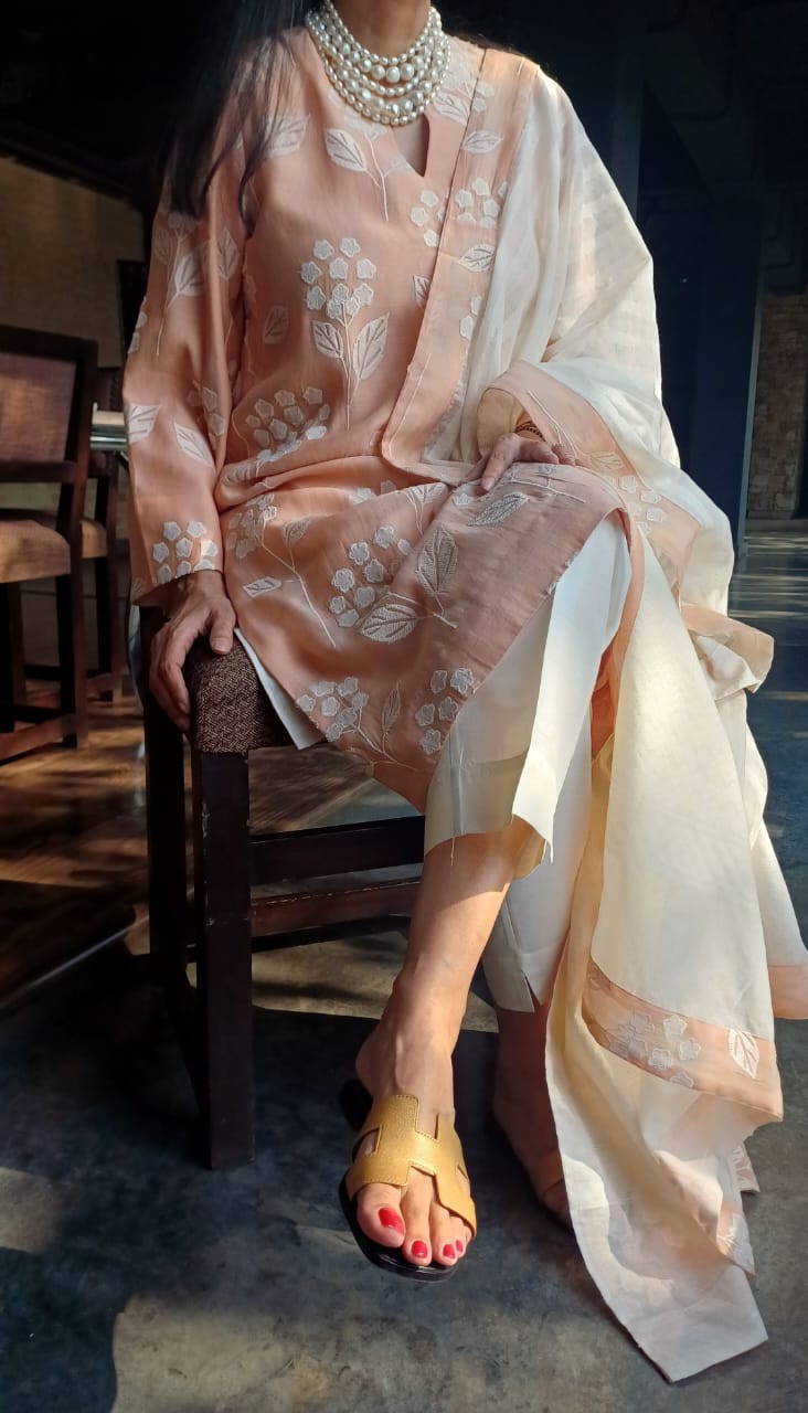 Peach Blossom Charm KURTA SET