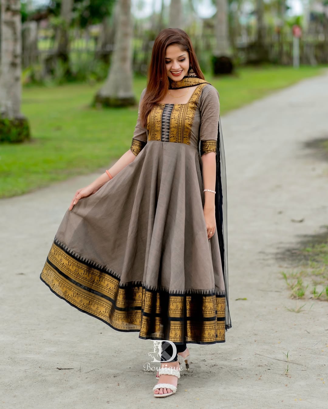 Kalamkari Charm Flared Anarkali Suit Set