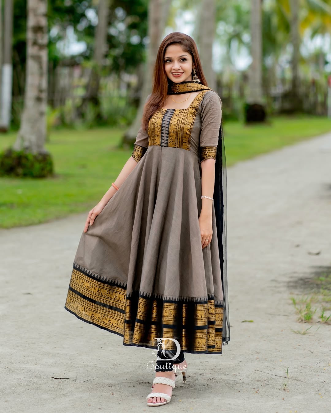 Kalamkari Charm Flared Anarkali Suit Set