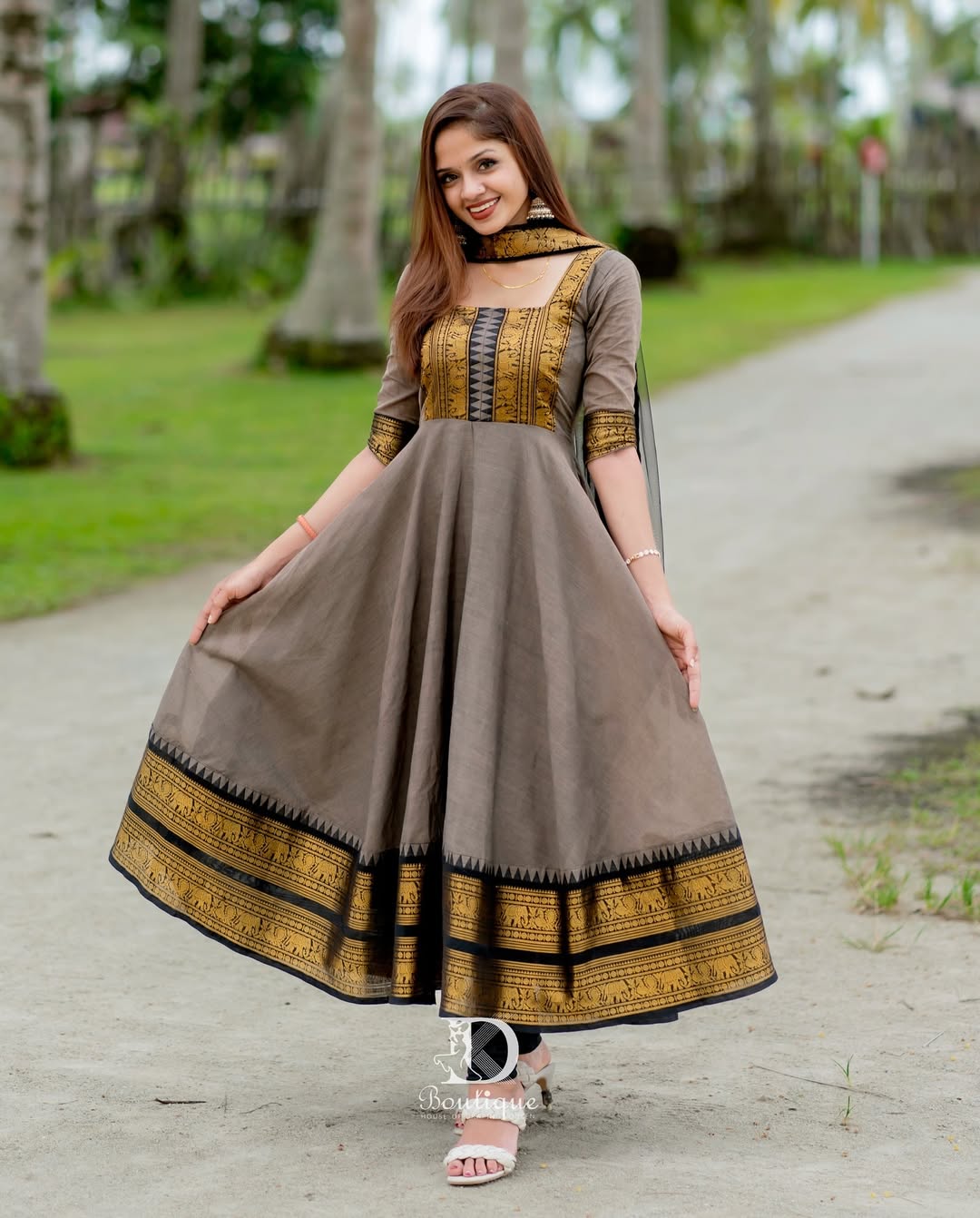 Kalamkari Charm Flared Anarkali Suit Set