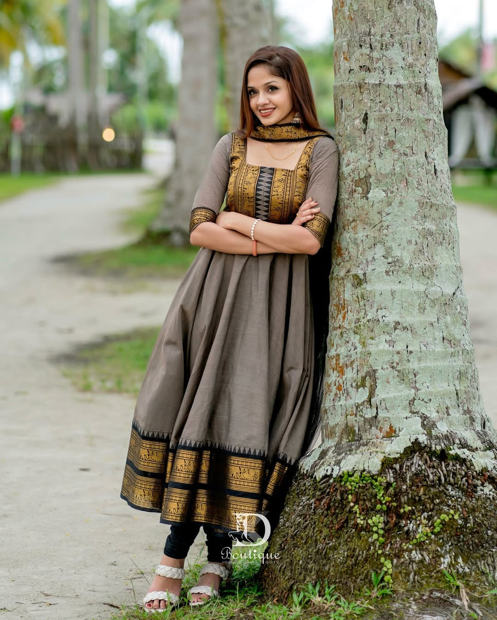 Kalamkari Charm Flared Anarkali Suit Set