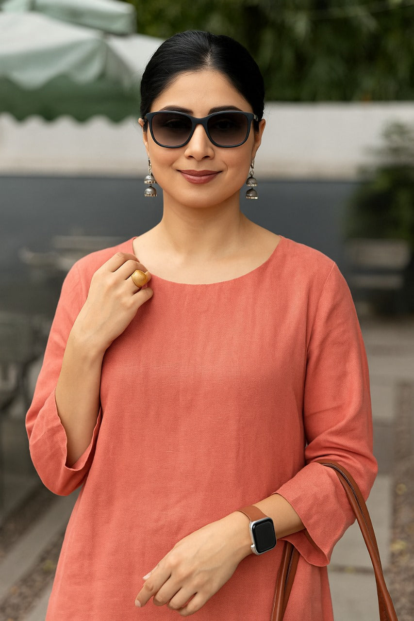 Women's Cotton Kurta pant sets - Light Pink