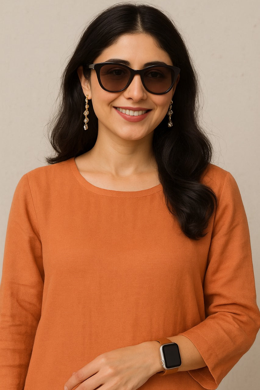 Women's Cotton Kurta pant sets - Orange