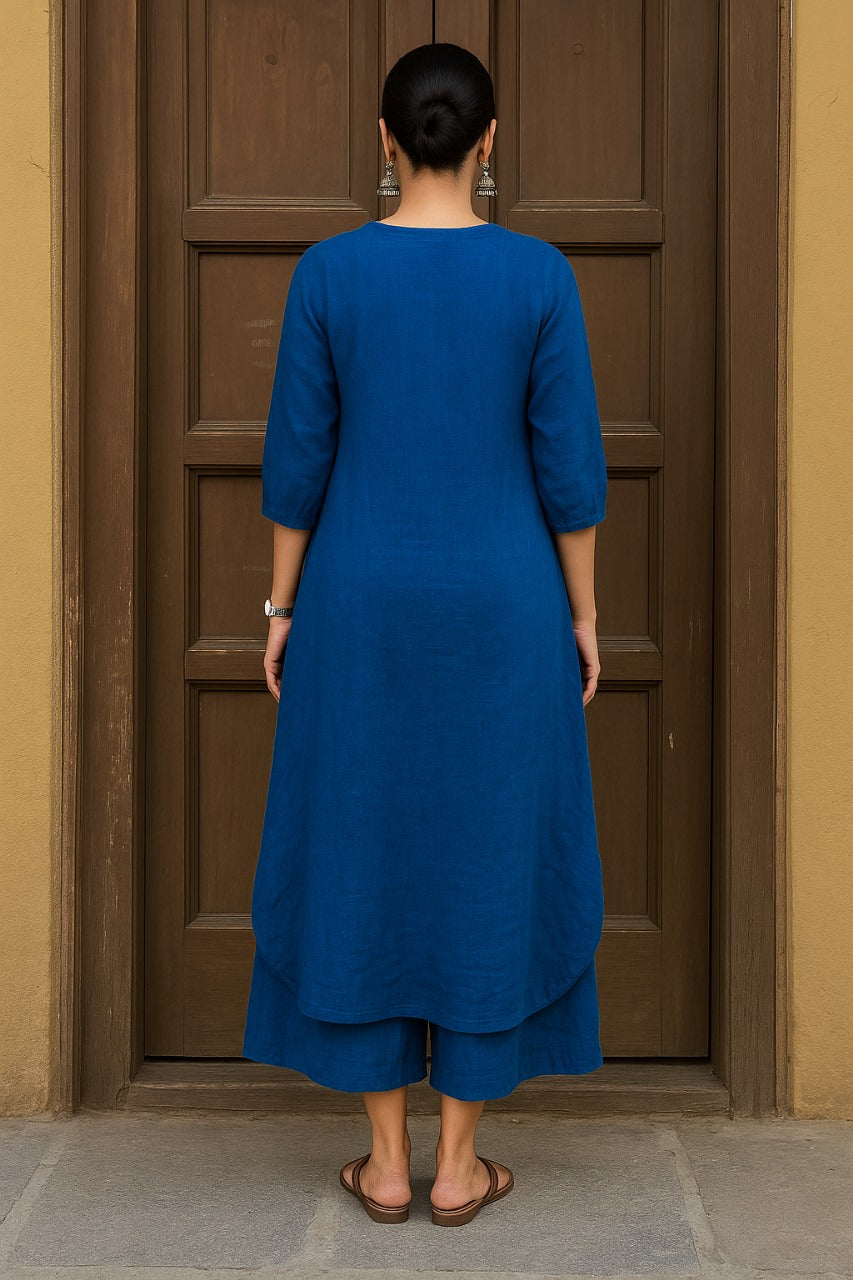 Women's Cotton Kurta pant sets - Blue