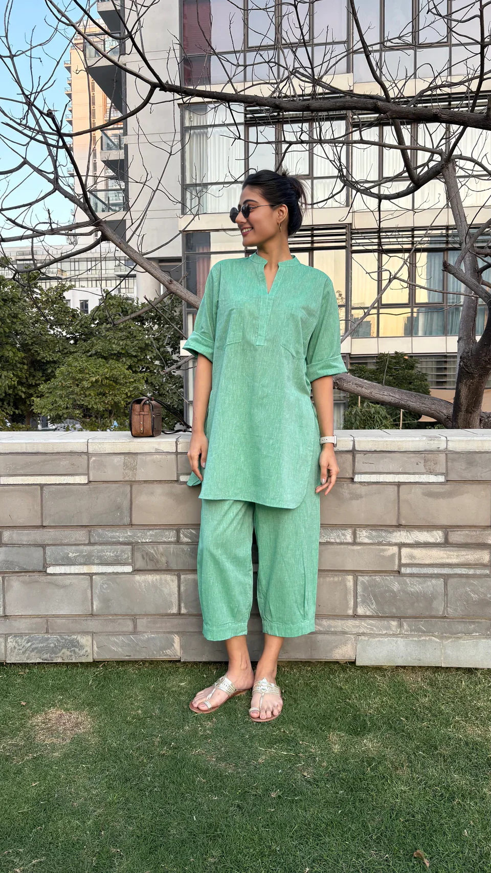 Mint Green Casual Cotton Co-ord Set for Women