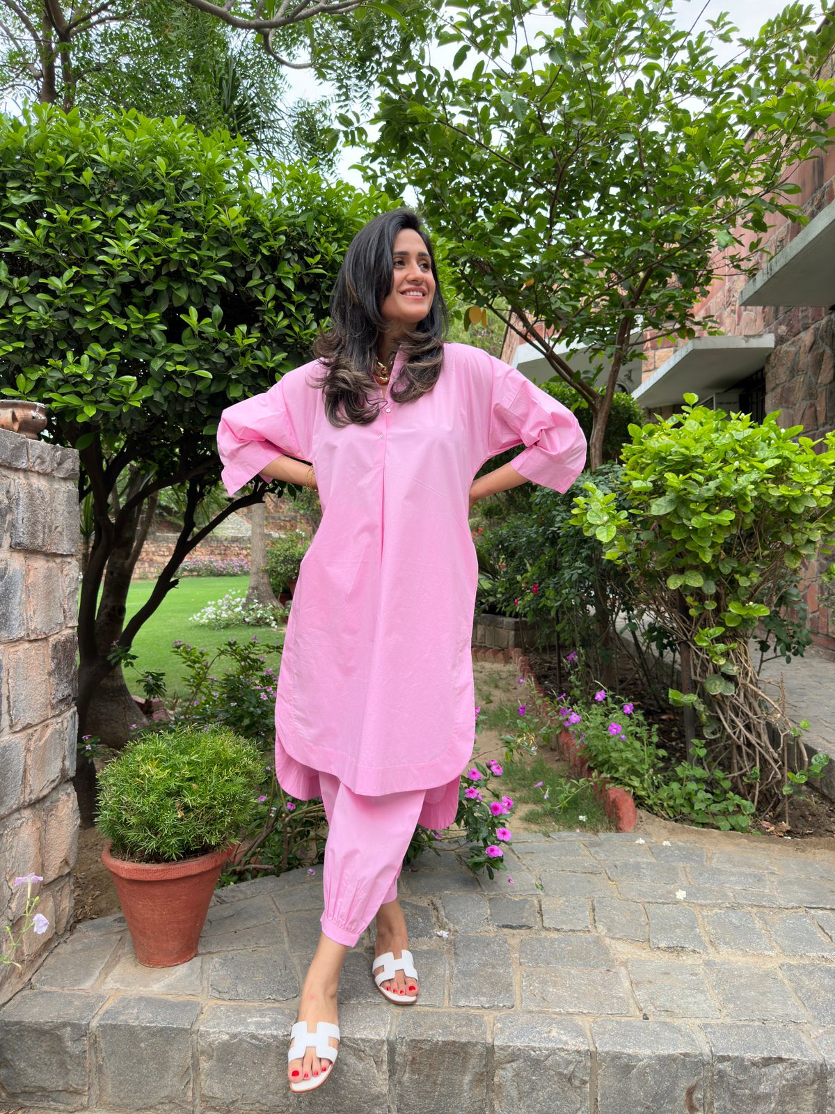 Light Pink Cotton Coord Set