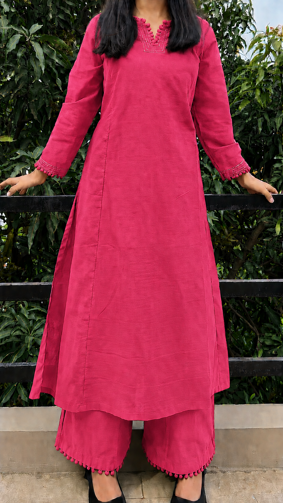 Festive Ready Pink Kurta Palazzo Co-Ord Set