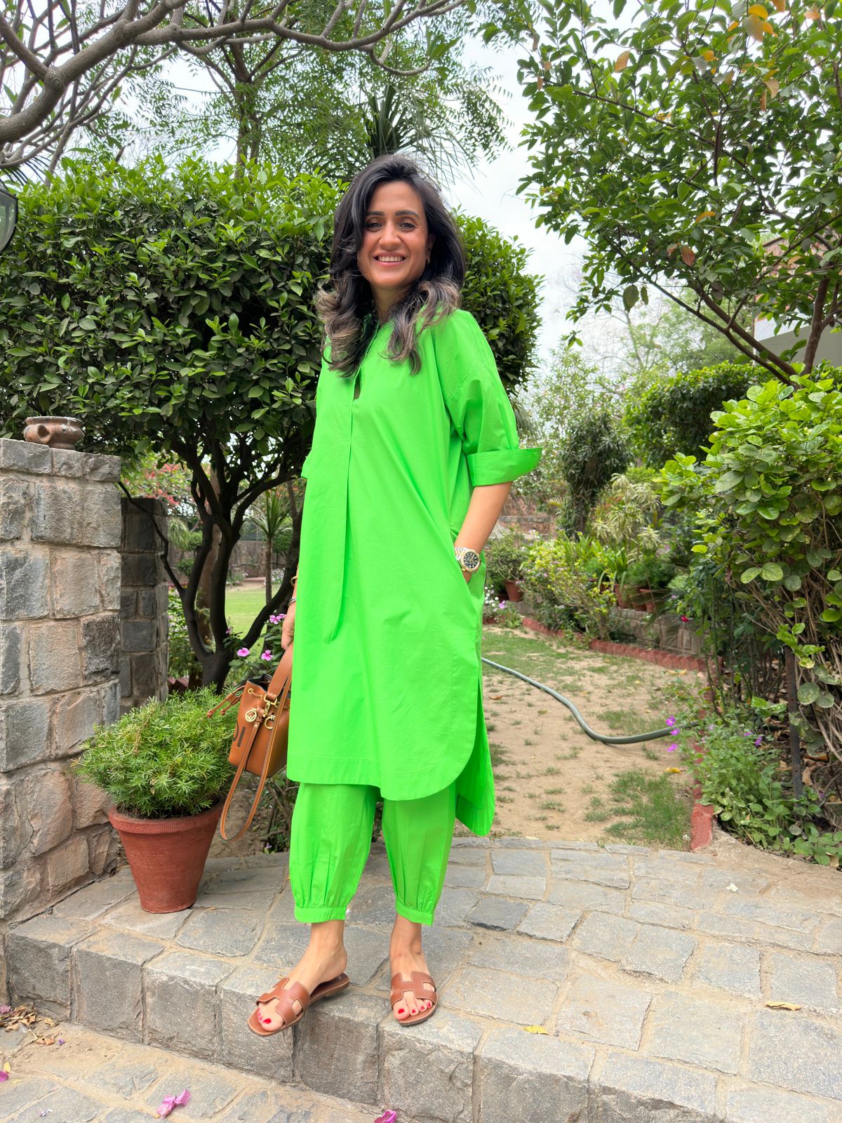 Neon Green  Cotton Coord Set