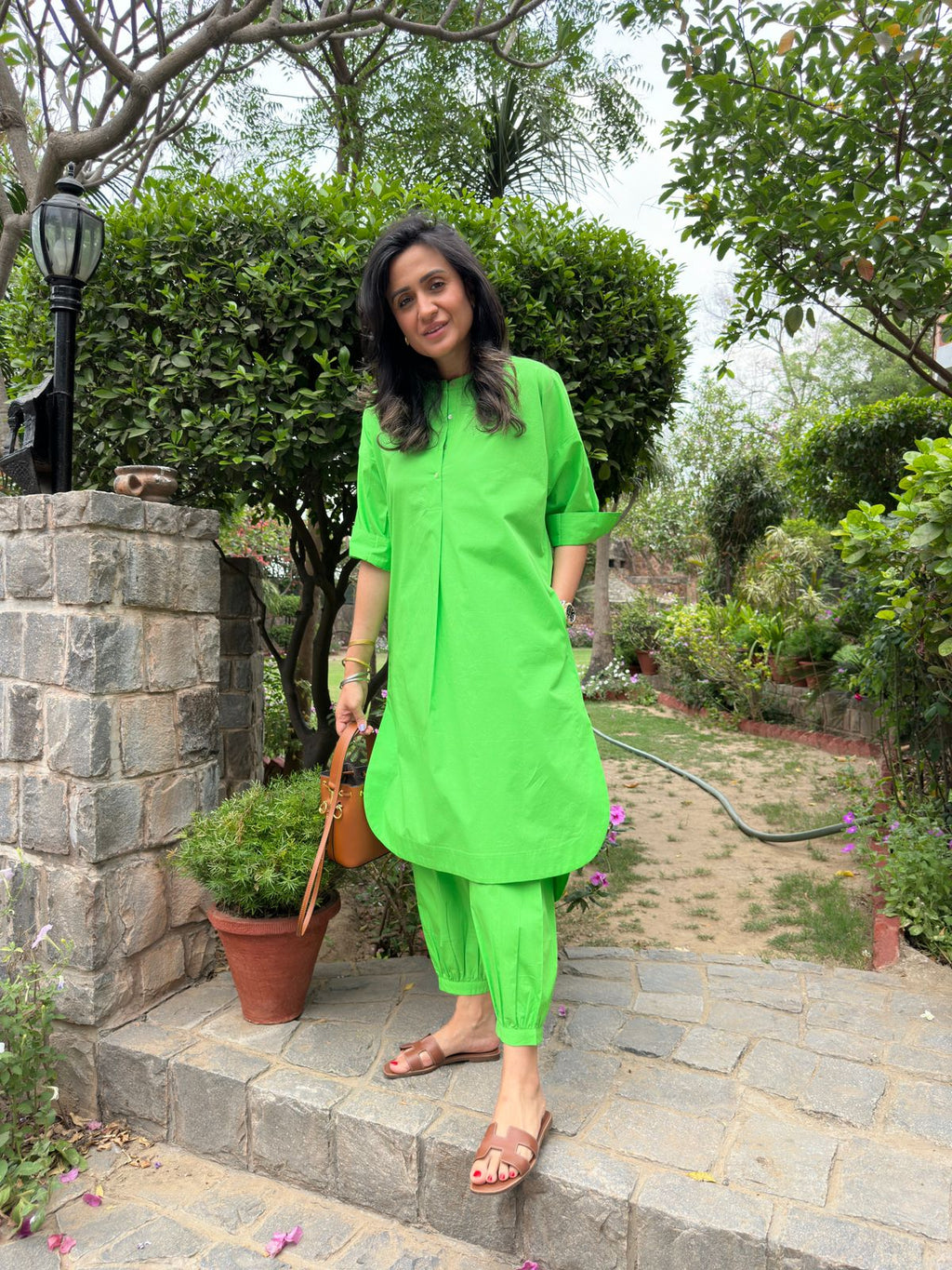 Neon Green  Cotton Coord Set