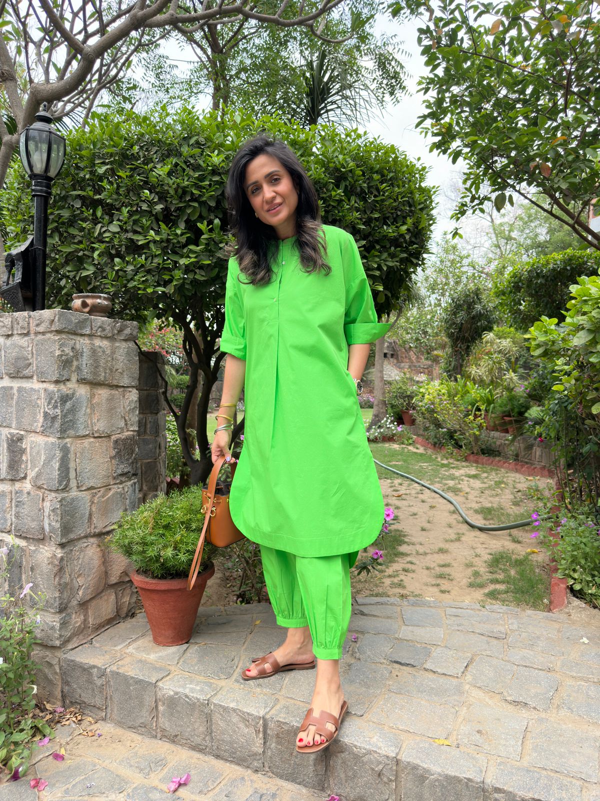 Neon Green  Cotton Coord Set