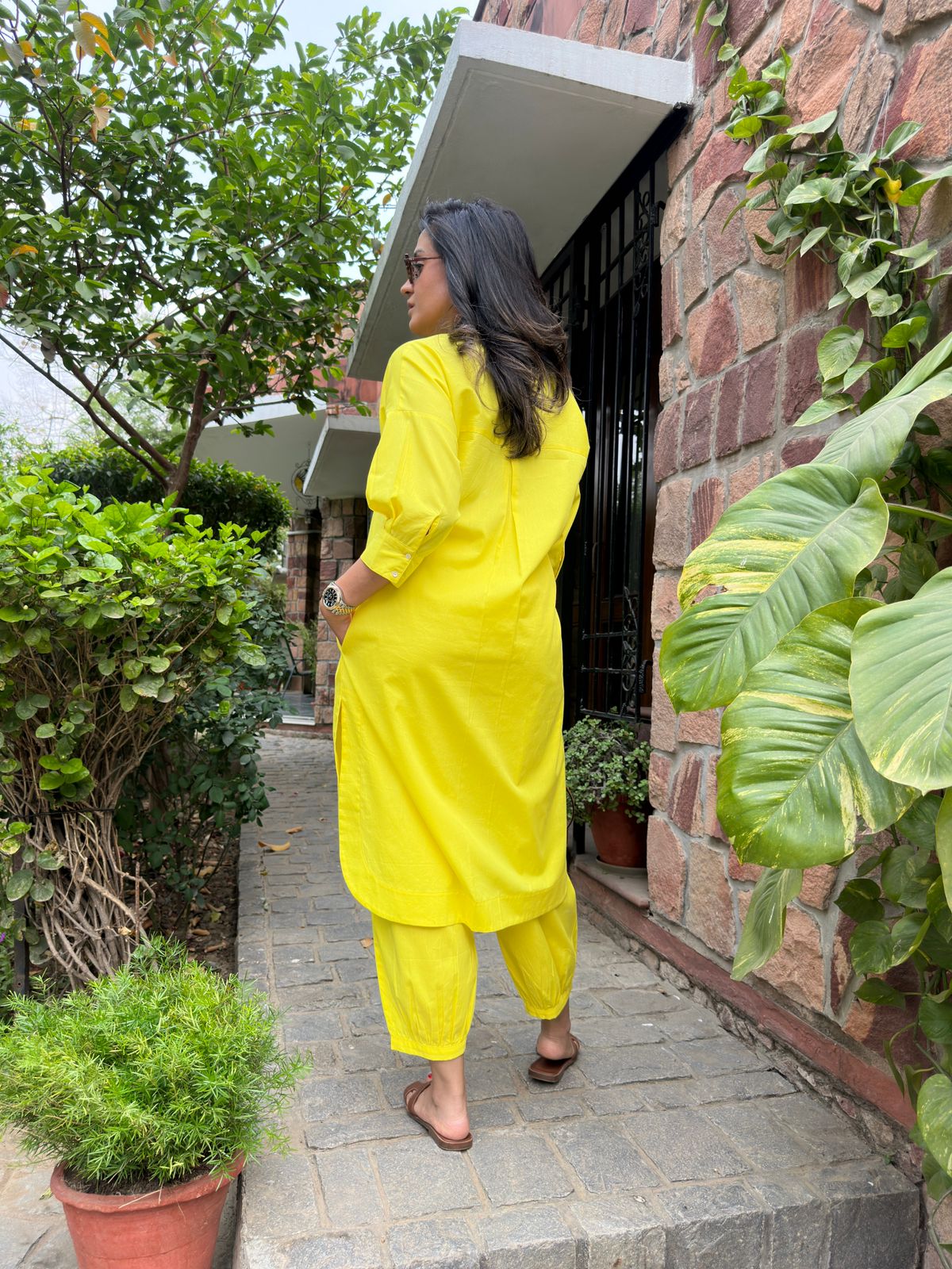 Neon Yellow Cotton Coord Set