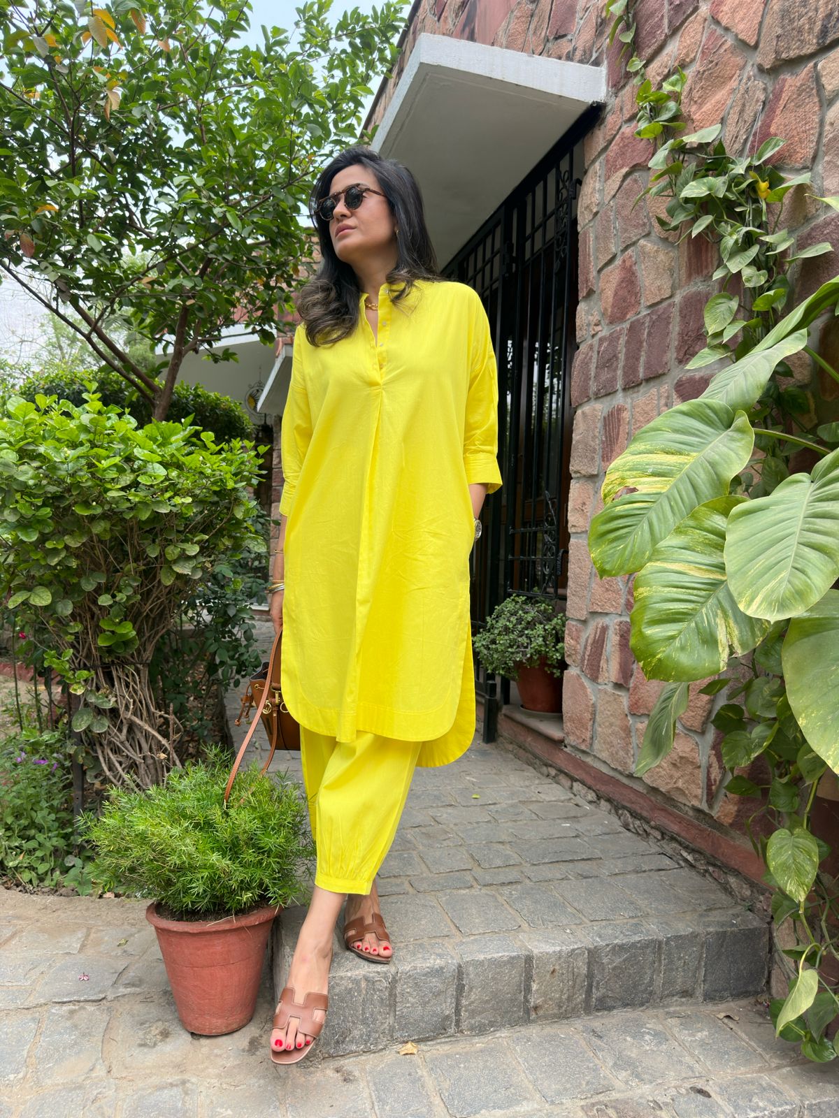 Neon Yellow Cotton Coord Set