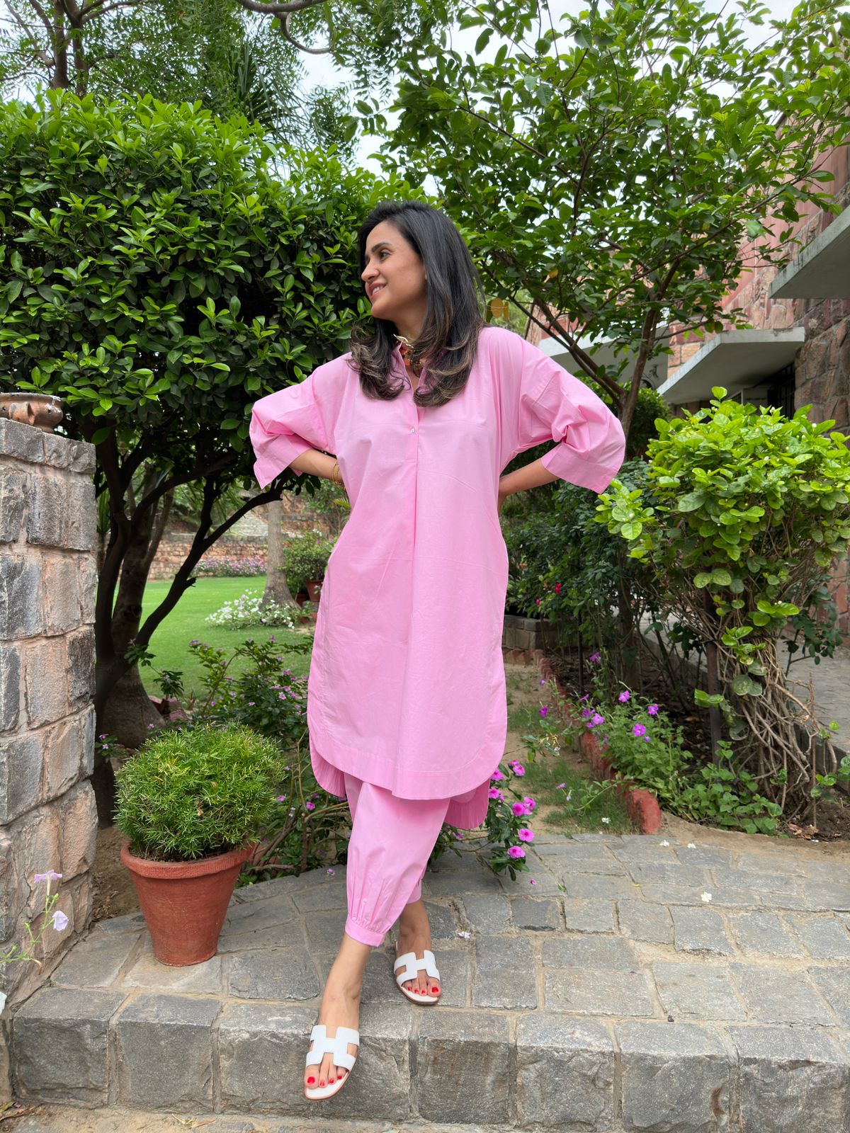 Light Pink Cotton Coord Set